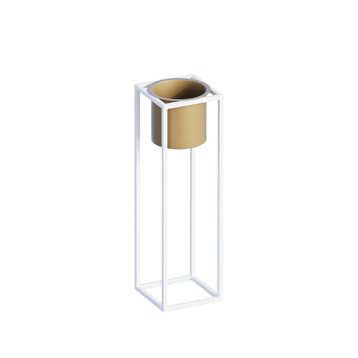 Aberto Design Maceta Decorativa GED-023-C Blanco y Dorado Aberto Design Maceta Decorativa GED-023-C Blanco y Dorado